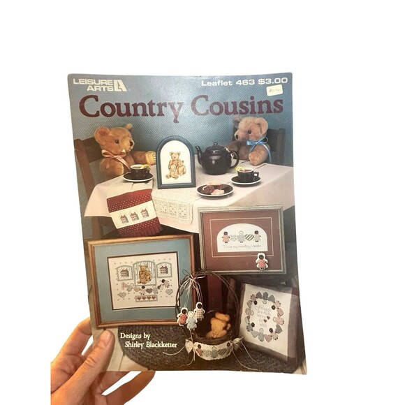 Lot Of 5 80s Folk Art Country Themed Counted Cross Stitch Patterns Bunnies Geese - Picture 4 of 15